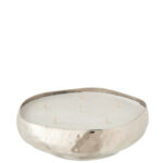 Duża świeca zapachowa M-Chic Metal Silver Medium w srebrnym pojemniku, zapach Sugar Citrus, czas palenia 21 godzin